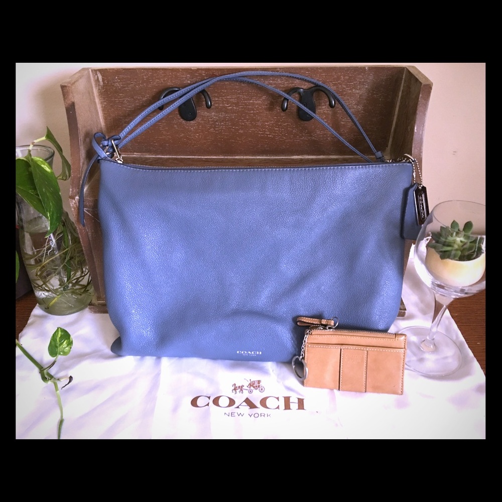 💕COACH Cornflower Blue Bleeker Daily Shoulder Bag